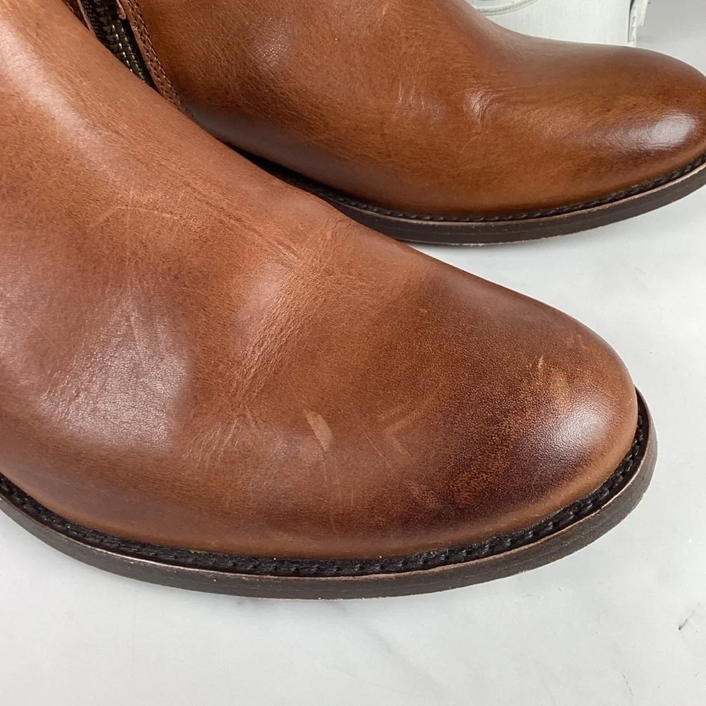 FRYE SIZE 7 MELISSA D RING TALL BOOTS BROWN CARAMEL LEATHER EQUESTRIAN SHOES EUC